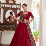 Maroon Dolla Silk Lehenga Choli