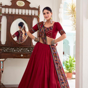Maroon Dolla Silk Lehenga Choli