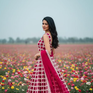 Women's Pink Embroidered Lehenga Choli