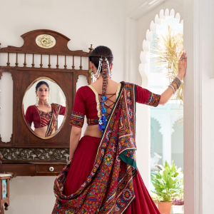 Maroon Dolla Silk Lehenga Choli
