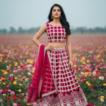 Women's Pink Embroidered Lehenga Choli